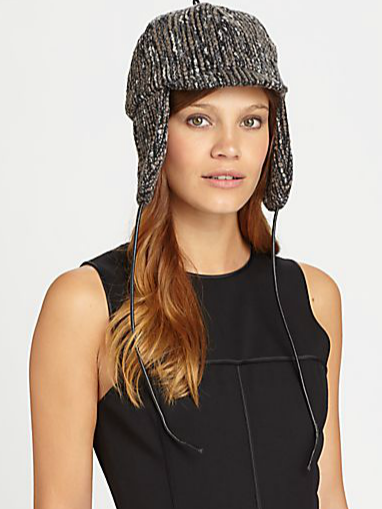 Who said trapper hats have to have fur? This Eugenia Kim bouclé trapper hat ($65) is just as chic. Sport it with your trendy high-top sneakers for a cool-girl play on casualwear.
Who said trapper hats have to have fur? This Eugenia Kim bouclé trapper hat ($65) is just as chic. Sport it with your trendy high-top sneakers for a cool-girl play on casualwear.