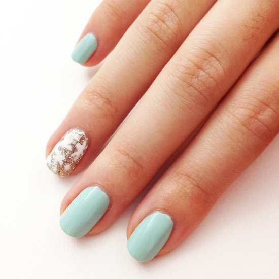  sparkle to your nails with a festive snowflake accent nail while you