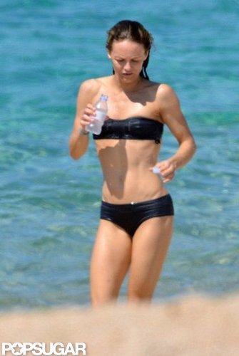 Vanessa Paradis wore a simple strapless bikini while taking a dip in Corsica, France, in August.
Vanessa Paradis wore a simple strapless bikini while taking a dip in Corsica, France, in August.