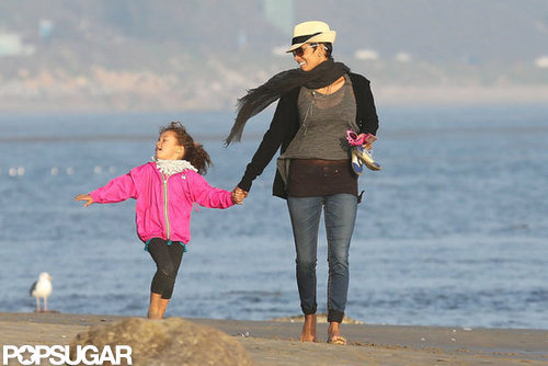 Halle Berry and Nahla played in the surf.
Halle Berry and Nahla played in the surf.