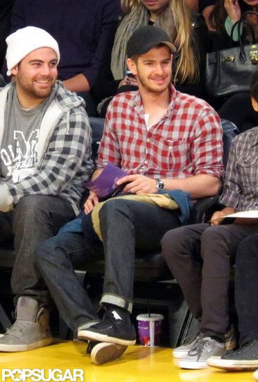 Andrew Garfield Snags a Courtside Seat at the Lakers Game Andrew Garfield Snags a Courtside Seat at the Lakers Game