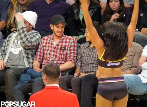 Andrew Garfield Snags a Courtside Seat at the Lakers Game Andrew Garfield Snags a Courtside Seat at the Lakers Game