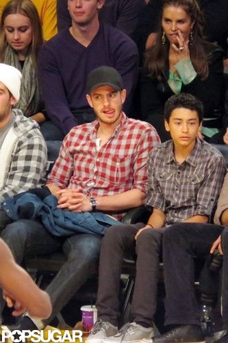 Andrew Garfield Snags a Courtside Seat at the Lakers Game Andrew Garfield Snags a Courtside Seat at the Lakers Game
