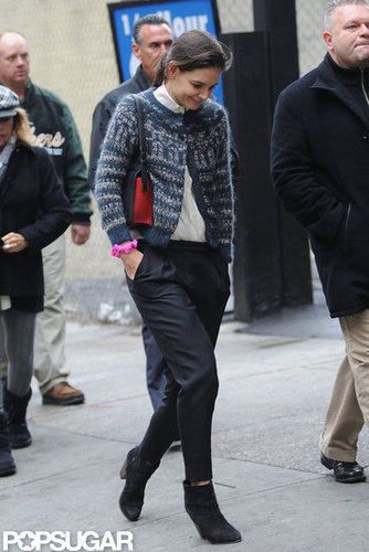 Katie Holmes kept cozy.
Katie Holmes kept cozy.