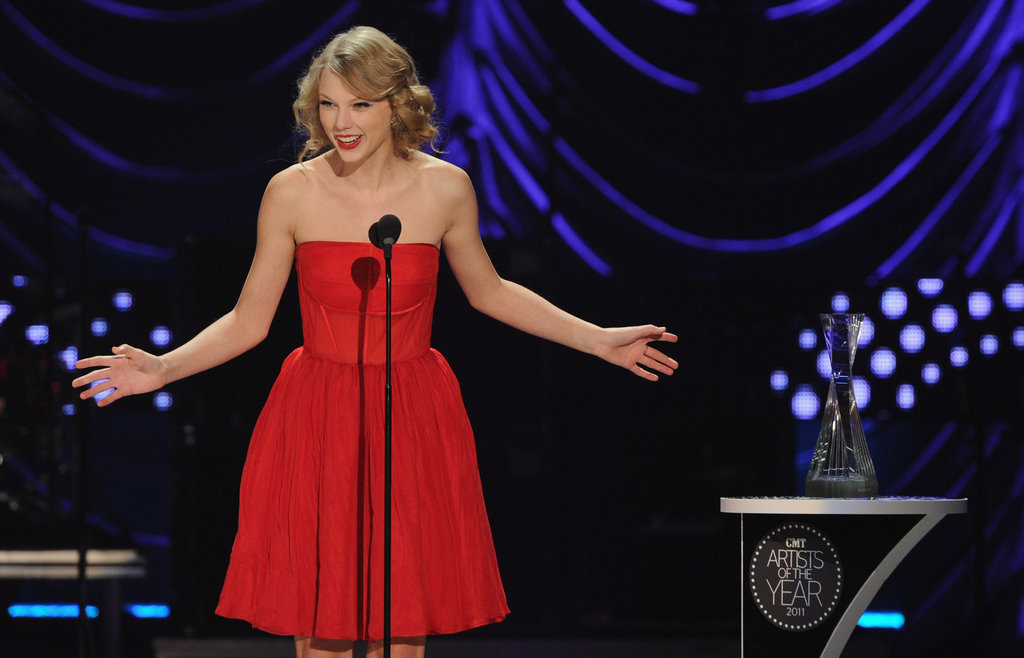 Taylor Swift was honored at the CMT Artists of the Year event in November 2011.
Taylor Swift was honored at the CMT Artists of the Year event in November 2011.