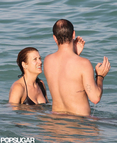 Kate Walsh splashed around with a friend in the ocean.
Kate Walsh splashed around with a friend in the ocean.
