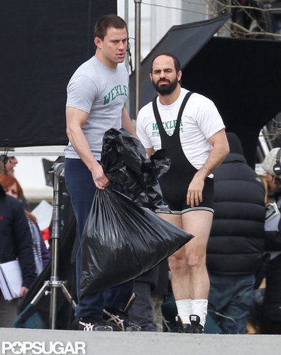 Channing Tatum Flexes His Muscles on Set Following a Boys' Weekend Channing Tatum Flexes His Muscles on Set Following a Boys' Weekend