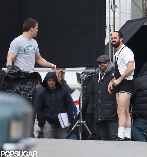 Channing Tatum Flexes His Muscles on Set Following a Boys' Weekend Channing Tatum Flexes His Muscles on Set Following a Boys' Weekend