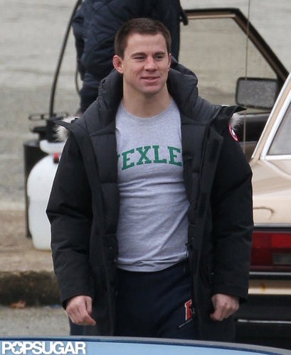 Channing Tatum Flexes His Muscles on Set Following a Boys' Weekend Channing Tatum Flexes His Muscles on Set Following a Boys' Weekend