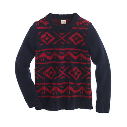 With a traditional pattern in classic shades, J.Crew's graphic crewneck sweater ($68, originally $78) is the perfect preppy pick.
With a traditional pattern in classic shades, J.Crew's graphic crewneck sweater ($68, originally $78) is the perfect preppy pick.