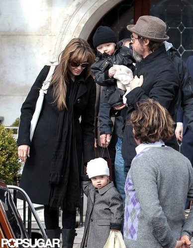 Brad Pitt and Angelina Jolie stepped out in Venice with Knox and Vivienne in March 2010.
Brad Pitt and Angelina Jolie stepped out in Venice with Knox and Vivienne in March 2010.