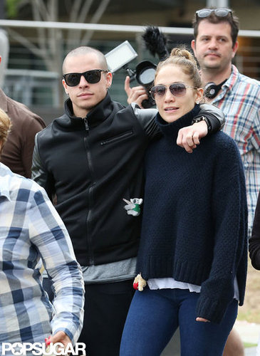 Casper Smart put his arm around Jennifer Lopez as they headed towards the yacht.
Casper Smart put his arm around Jennifer Lopez as they headed towards the yacht.