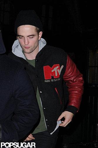 Robert Pattinson wore an MTV jacket and a beanie.
Robert Pattinson wore an MTV jacket and a beanie.
