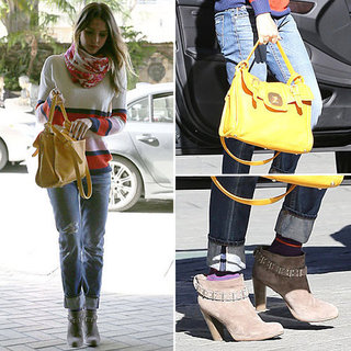 Jessica Alba Wearing Striped Shirt