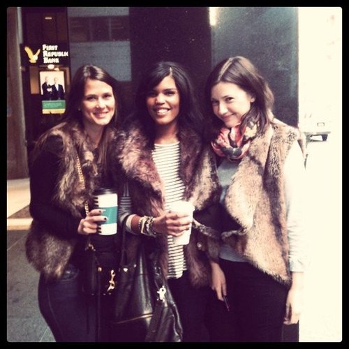 We cozied up in faux fur during a chilly day in San Francisco.
We cozied up in faux fur during a chilly day in San Francisco.