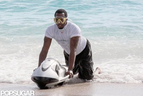 Diddy Hits the Beach Following a Night of Champagne and Jewels Diddy Hits the Beach Following a Night of Champagne and Jewels