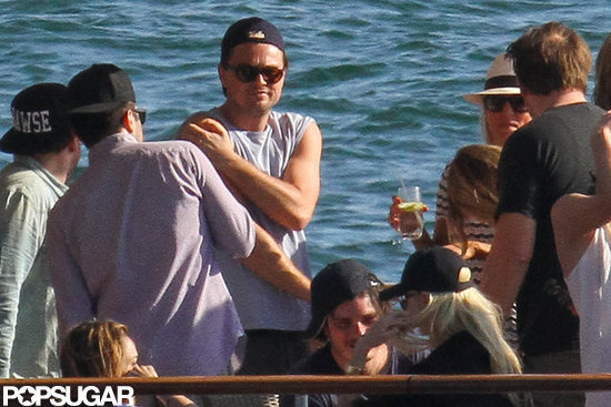 Leonardo DiCaprio chatted with Jonah Hill and friends.
Leonardo DiCaprio chatted with Jonah Hill and friends.