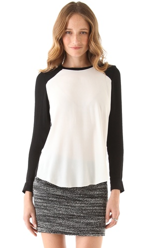 Add a sporty — and chic — touch to your officewear by sporting this Rebecca Taylor colorblock blouse ($225) with trousers. Then throw it on with leather leggings or jeans after work.
Add a sporty — and chic — touch to your officewear by sporting this Rebecca Taylor colorblock blouse ($225) with trousers. Then throw it on with leather leggings or jeans after work.
