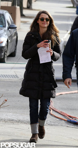 Keri Russell made her way over to set.
Keri Russell made her way over to set.