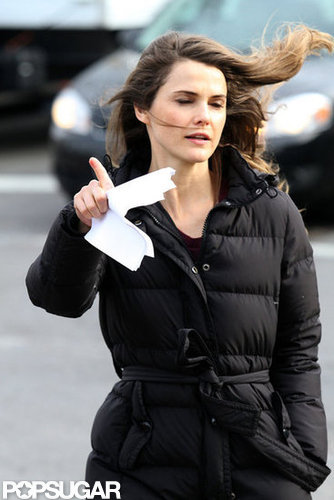 Keri Russell battled the wind.
Keri Russell battled the wind.