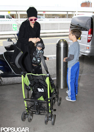 Gwen Stefani headed into the airport with Zuma and Kingston.
Gwen Stefani headed into the airport with Zuma and Kingston.