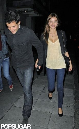 Orlando Bloom and Miranda Kerr enjoyed an evening out in London with friends in September 2008.
Orlando Bloom and Miranda Kerr enjoyed an evening out in London with friends in September 2008.