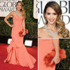 Jessica Alba in Oscar de la Renta Gown at 2013 Golden Globes