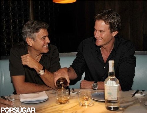 George Clooney laughed while launching his new tequila.
George Clooney laughed while launching his new tequila.