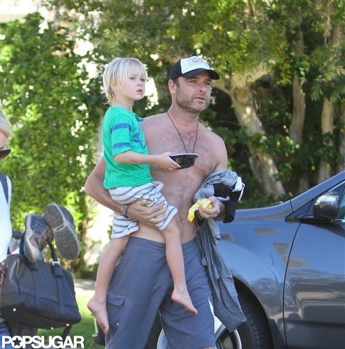 Naomi Watts and Shirtless Liev Spend Sunday With the Kids Naomi Watts and Shirtless Liev Spend Sunday With the Kids