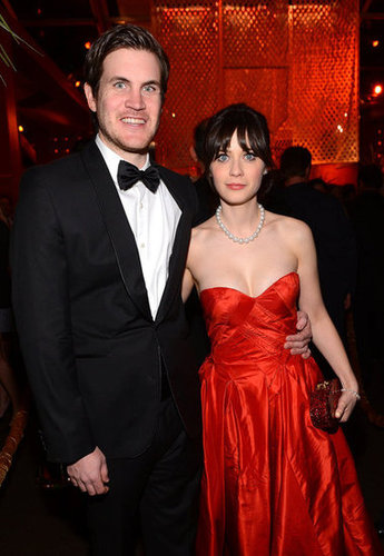 Jamie Linden and girlfriend Zooey Deschanel made the rounds at a Golden Globes party.
Jamie Linden and girlfriend Zooey Deschanel made the rounds at a Golden Globes party.