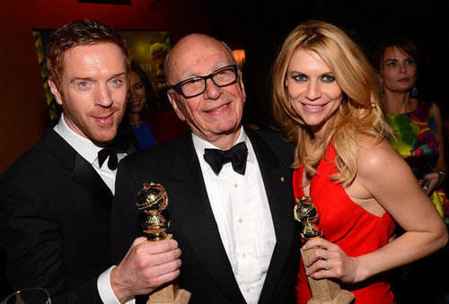 Homeland's Claire Danes and Damian Lewis said hello to Rupert Murdoch.
Homeland's Claire Danes and Damian Lewis said hello to Rupert Murdoch.