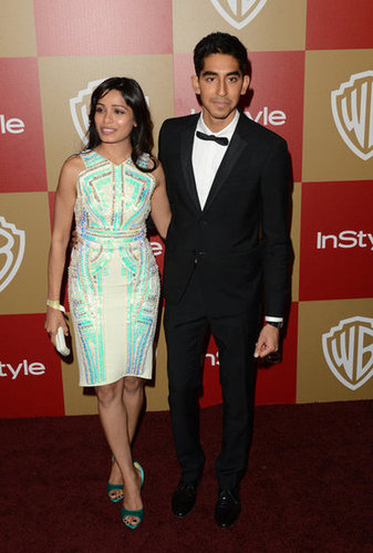 Dev Patel and Freida Pinto posed together on the red carpet.
Dev Patel and Freida Pinto posed together on the red carpet.