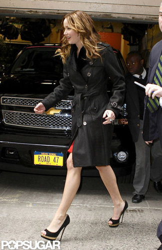 Jennifer Lawrence wore peep-toe pumps.
Jennifer Lawrence wore peep-toe pumps.