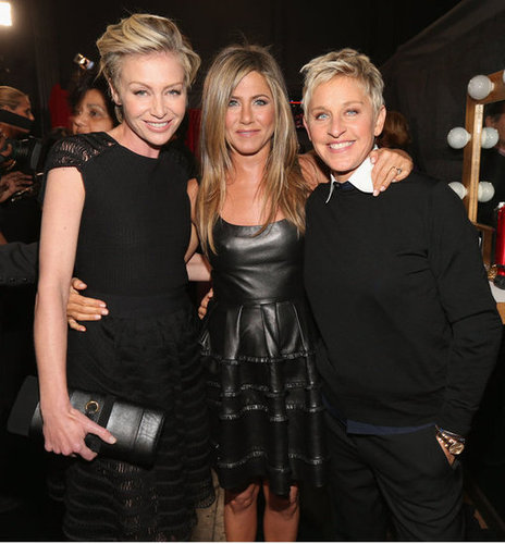 At the People's Choice Awards, Jennifer Aniston posed with Ellen DeGeneres and Portia de Rossi.
At the People's Choice Awards, Jennifer Aniston posed with Ellen DeGeneres and Portia de Rossi.