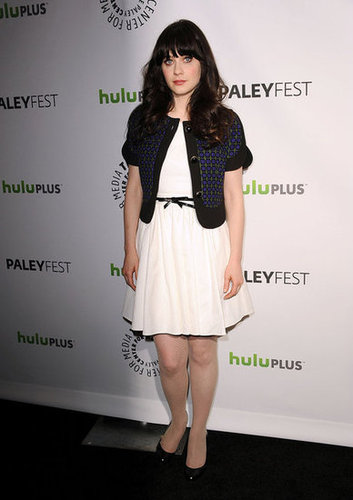 She added a cropped jacket and skinny belt to her crisp white dress for a quick jolt of color contrast at the 2012 PaleyFest New Girl panel.
She added a cropped jacket and skinny belt to her crisp white dress for a quick jolt of color contrast at the 2012 PaleyFest New Girl panel.