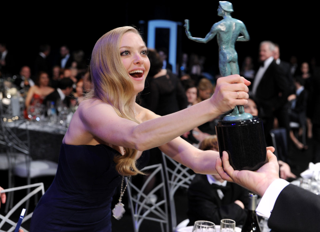 Amanda Seyfried got goofy with a SAG in 2013.
Amanda Seyfried got goofy with a SAG in 2013.