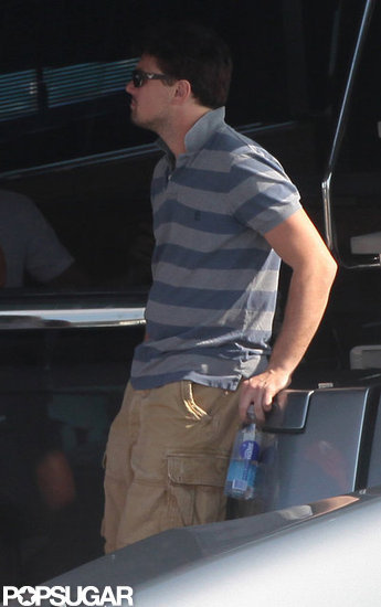 Leonardo DiCaprio wore cargo shorts and a polo.
Leonardo DiCaprio wore cargo shorts and a polo.