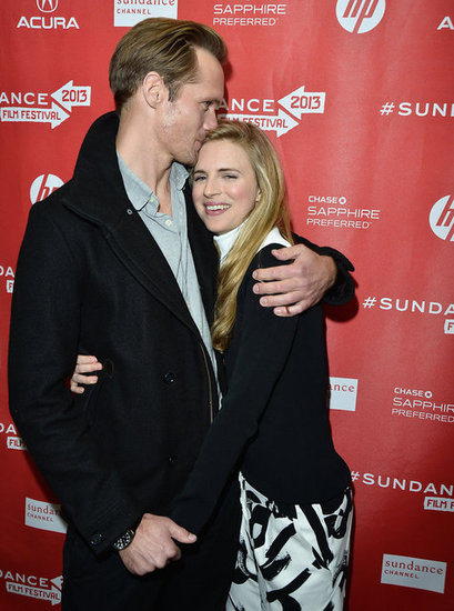 Alexander Skarsgard gave his coastar Brit Marling a kiss on the red carpet.
Alexander Skarsgard gave his coastar Brit Marling a kiss on the red carpet.