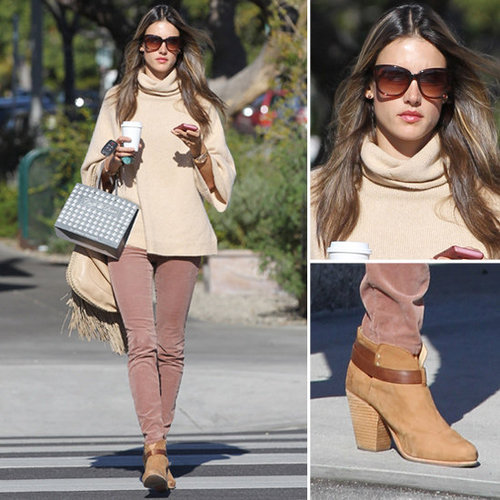 Alessandra Ambrosio Wearing Pink Jeans | Jan. 21, 2013
