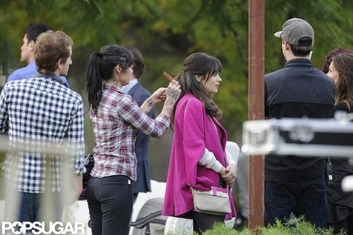 Zooey Deschanel got touched up on set.
Zooey Deschanel got touched up on set.