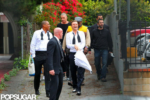 Justin Timberlake and Jay-Z Let Loose on the Set of "Suit & Tie" Justin Timberlake and Jay-Z Let Loose on the Set of "Suit & Tie"