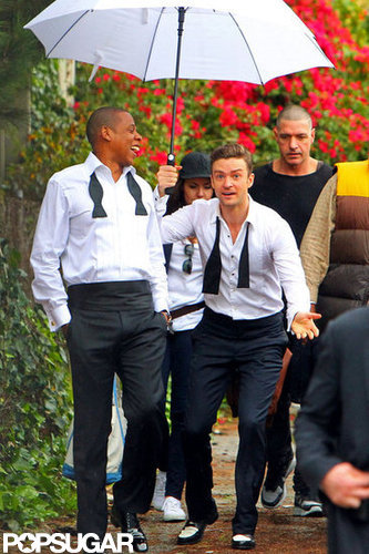 Justin Timberlake and Jay-Z Let Loose on the Set of "Suit & Tie" Justin Timberlake and Jay-Z Let Loose on the Set of "Suit & Tie"