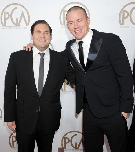 Channing Tatum and Jonah Hill had a mini 21 Jump Street reunion on the red carpet at the Producers Guild Awards.
Channing Tatum and Jonah Hill had a mini 21 Jump Street reunion on the red carpet at the Producers Guild Awards.