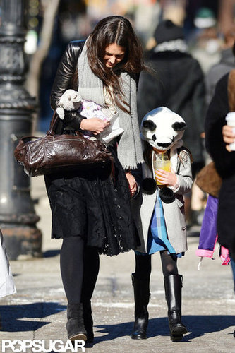 Katie Holmes Takes On Chilly NYC With Suri — and Suri's Panda Hat Katie Holmes Takes On Chilly NYC With Suri — and Suri's Panda Hat