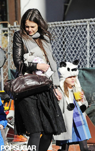 Katie Holmes Takes On Chilly NYC With Suri — and Suri's Panda Hat Katie Holmes Takes On Chilly NYC With Suri — and Suri's Panda Hat