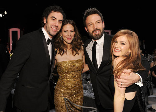 Ben Affleck and Jennifer Garner celebrated at the SAGs with Sacha Baron Cohen and Isla Fisher.
Ben Affleck and Jennifer Garner celebrated at the SAGs with Sacha Baron Cohen and Isla Fisher.