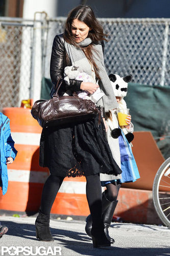 Katie Holmes Takes On Chilly NYC With Suri — and Suri's Panda Hat Katie Holmes Takes On Chilly NYC With Suri — and Suri's Panda Hat