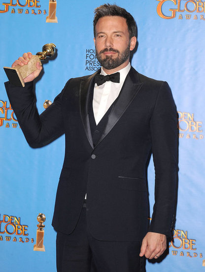Ben Affleck proudly showed off his Golden Globe statue.
Ben Affleck proudly showed off his Golden Globe statue.