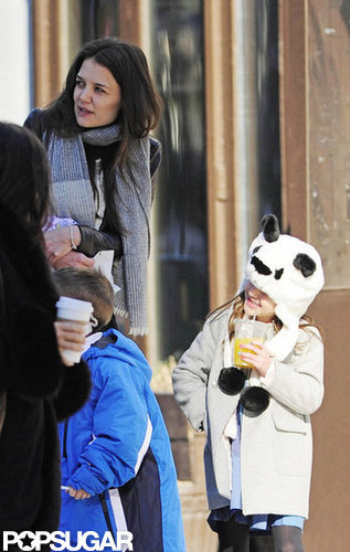 Katie Holmes Takes On Chilly NYC With Suri — and Suri's Panda Hat Katie Holmes Takes On Chilly NYC With Suri — and Suri's Panda Hat