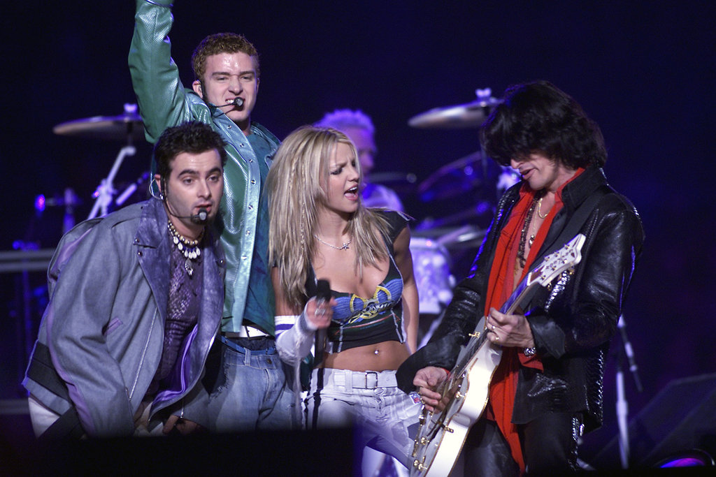 Britney Spears rocked out with Aerosmith and 'N Sync in 2001.
Britney Spears rocked out with Aerosmith and 'N Sync in 2001.